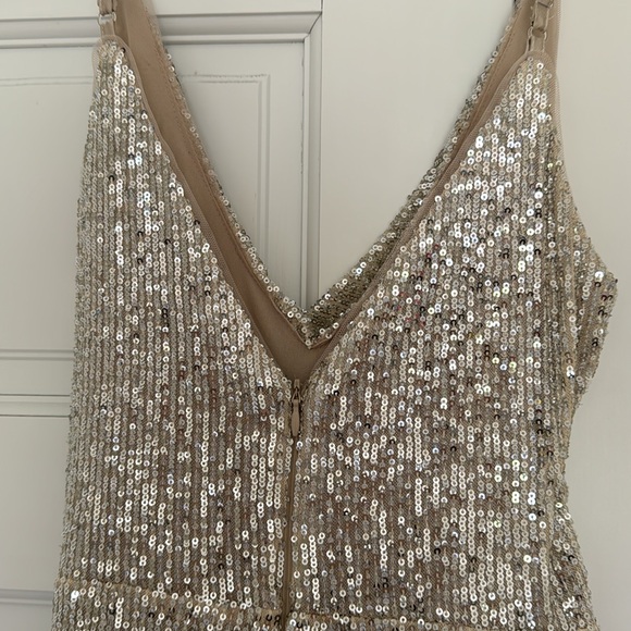 TFNC sequin embellished cowl midaxi high low wrap dress - Picture 5 of 6